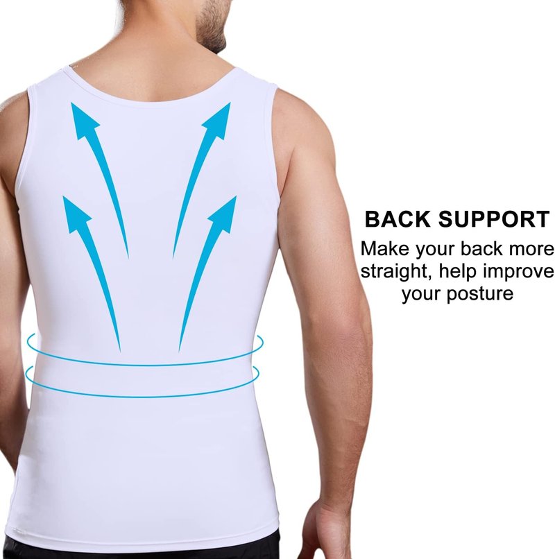 Men's Slimming Compression Shirt | Body Shaper Workout Tank Top for Gynecomastia & Tummy Control - Quick Change Design