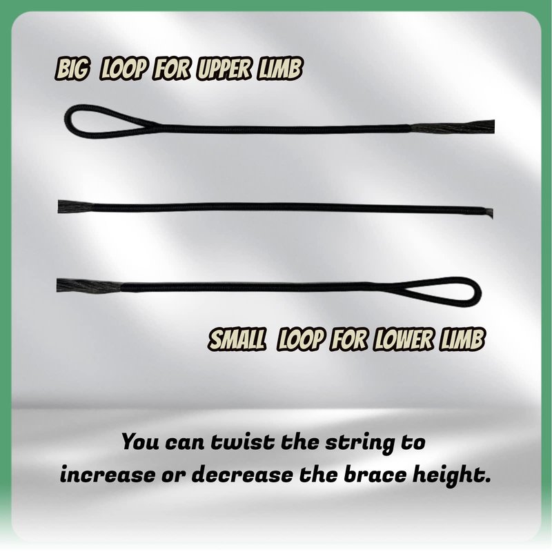 DEERACE Traditional Recurve Bow String, AMO 48"-70" 12,14,16 Strands Dacron Bow String Replacement for Recurve/Long/Horse Bow (AMO 66” (Actual Length 62”), 14 Strands (Recommended for up to 50 lbs))