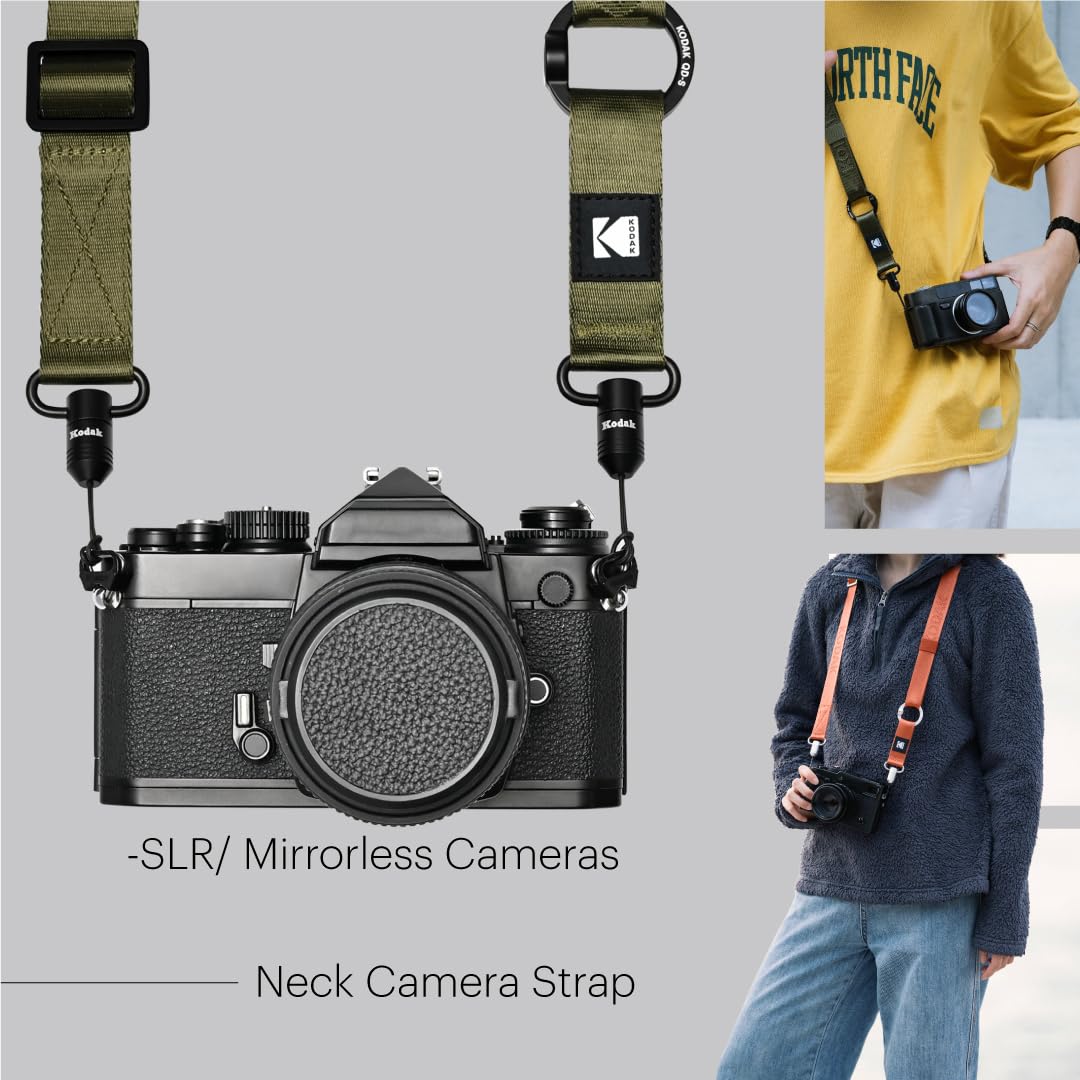 KODAK Multi-Purpose Camera Strap (Burgundy) - Quick-Detach System, Lightweight, Durable Metal Swivels, Multiple Usages, SLR Cameras, Compact Cameras, Smart Phones