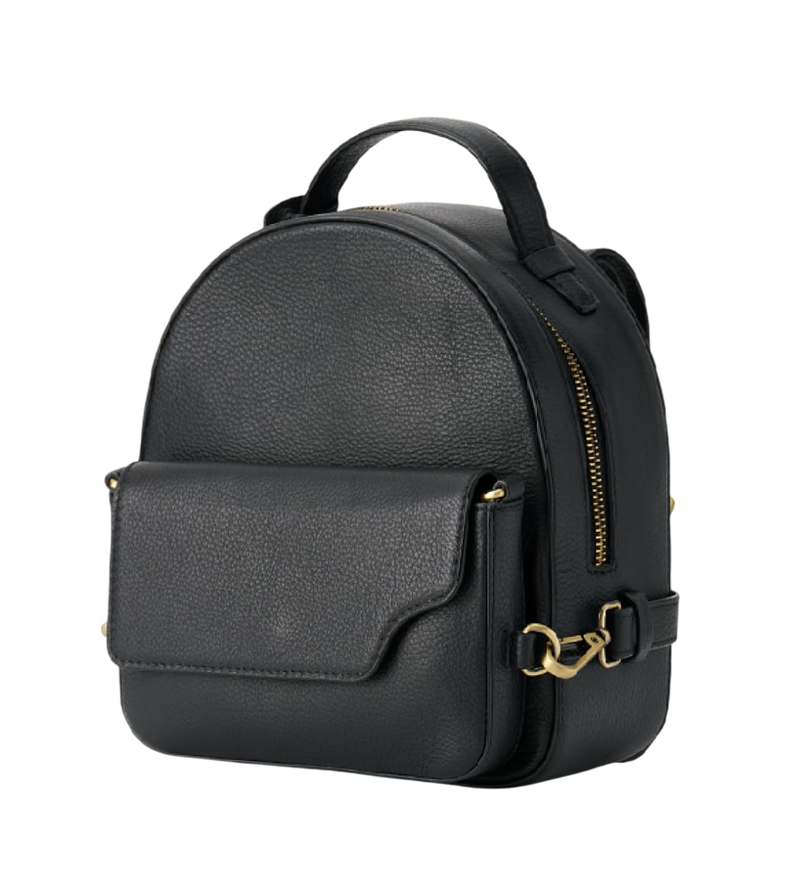 DANEAULT The Rebecca Conversion Mini Backpack – Convertible Leather Bag with Removable Front Pocket – Travel, Work & Everyday Use – Compact and Stylish – Women's Backpack - Black
