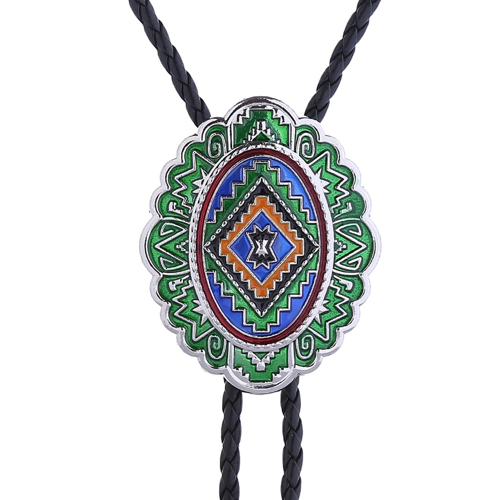 GelConnie Bolo Ties for Men Women Vintage Bolo Tie Western Cowboy Leather Necktie Native American Tie Cowboy Shirt Accessories