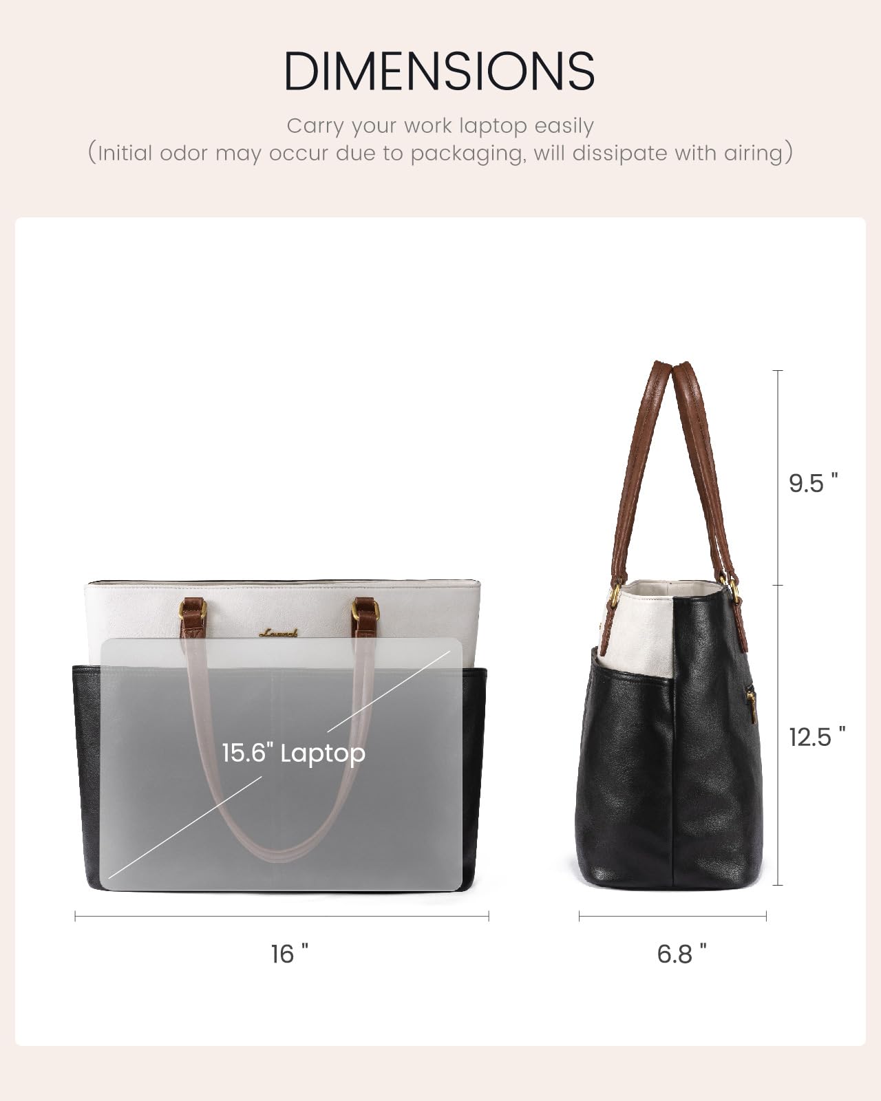 LOVEVOOK Work Tote Bags for Women, Vintage Leather 15.6 Inch Laptop Bag with Large Cup Holder, Teacher Nurse Medical Professional Computer Bag, Office Briefcase Handbag Gift