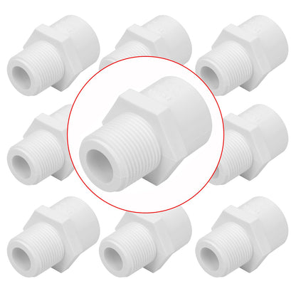 Lswteiz 10Pack 3/4" PVC Male Adapter Pipe Fittings (Socket x Male Pipe Thread) Furniture Grade SCH40 2-Way 3/4" PVC Coupling Pipe Connectors for Plumbing Water Line