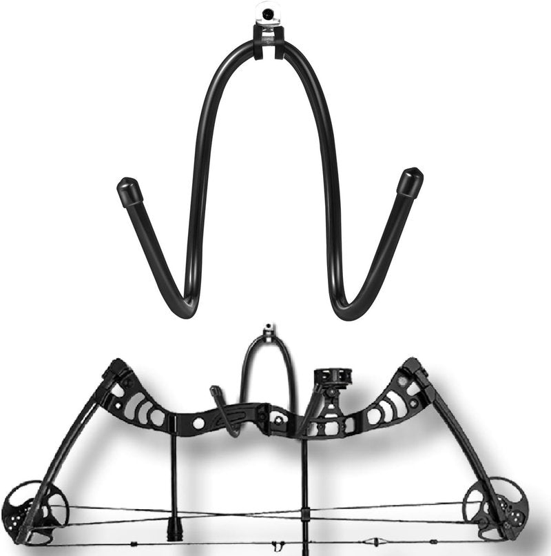 Bow Hanger Display Rack - Wall-Mounted Archery Holder with Rubber Protection | Supports Up to 22 Lbs