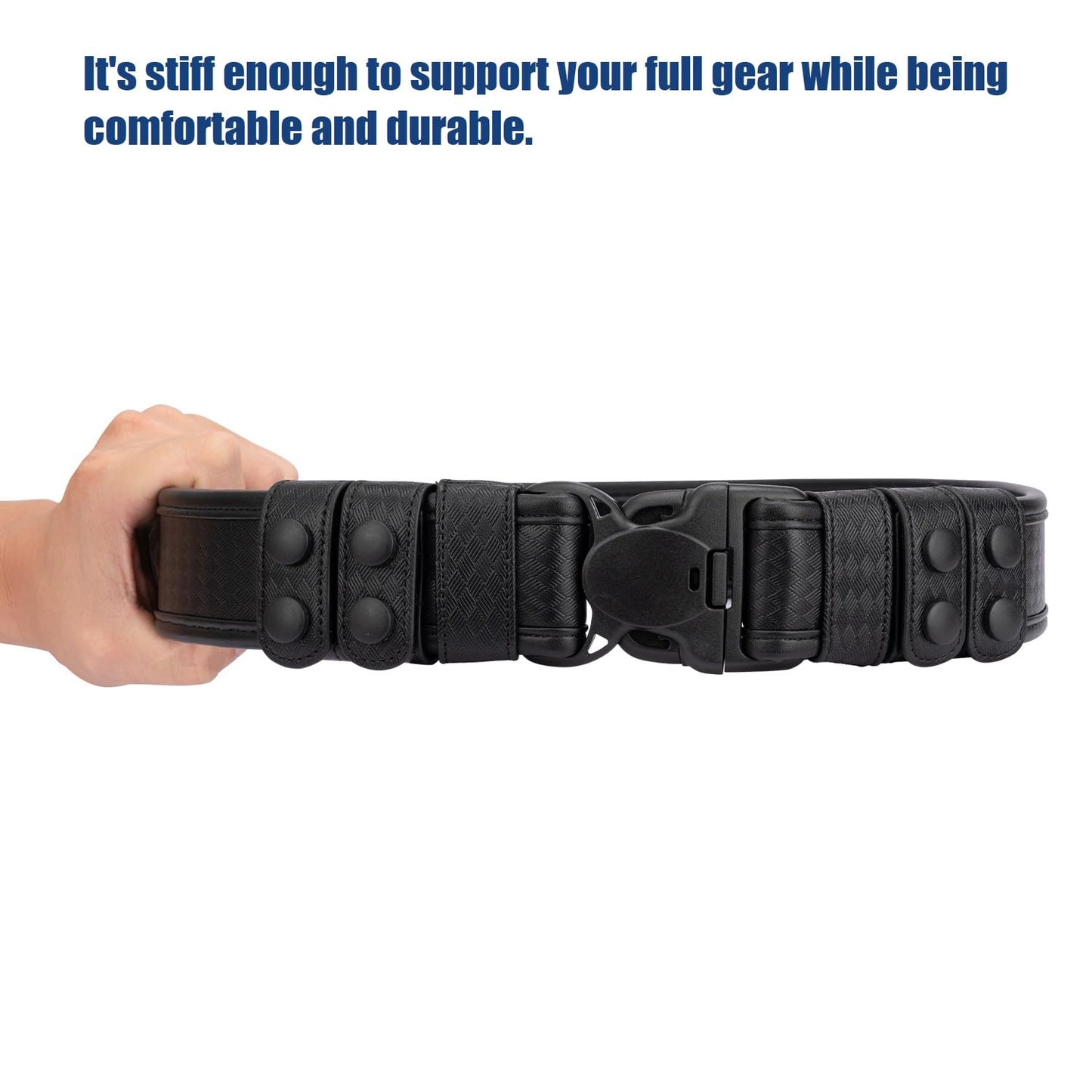 Dotacty Basketweave Duty Belts Police Law Enforcement Sheriff Security Work 2" Outer Belt w/Loop Liner Tri-Release Buckle 4 Keepers M