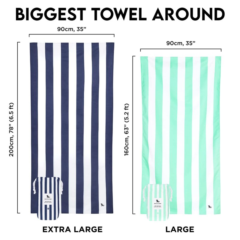 Dock & Bay Customized Beach Towel - Quick Dry, Sand Free - Compact, Lightweight - 100% Recycled - Includes Bag - Cabana Light - Lombok Lilac - Large