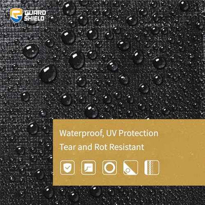 GUARD SHIELD Heavy Duty Tarp 16x20 Feet Black Tarp Large Outdoor Tarps Waterproof with Grommets Cover 12mil