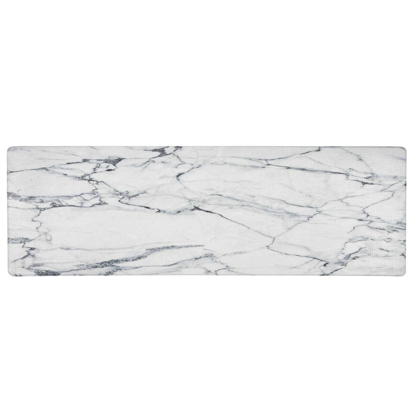 Home Dynamix Cozy Living Modern Marble Runner Anti-Fatigue Kitchen Mat, Non-Slip Floor Mat, Padded Standing Desk Mat, Grey/White, 17.5"x55"