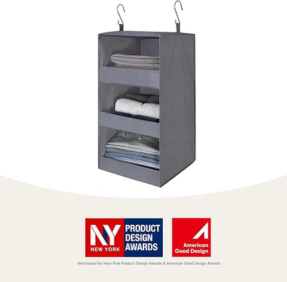GRANNY SAYS 3-Shelf Hanging Closet Organizer and Storage, Collapsible Hanging