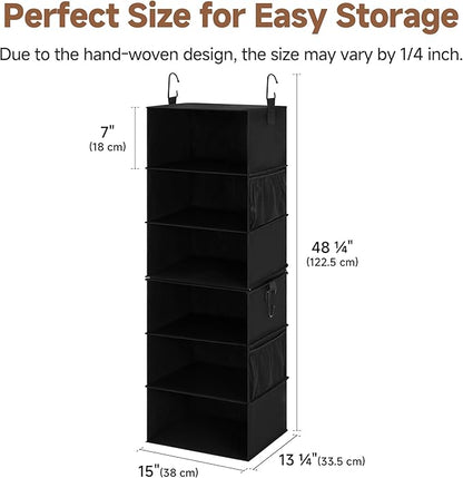 StorageWorks Hanging Closet Organizer 6-Shelf, Jumbo Separable Two 3 Shelf