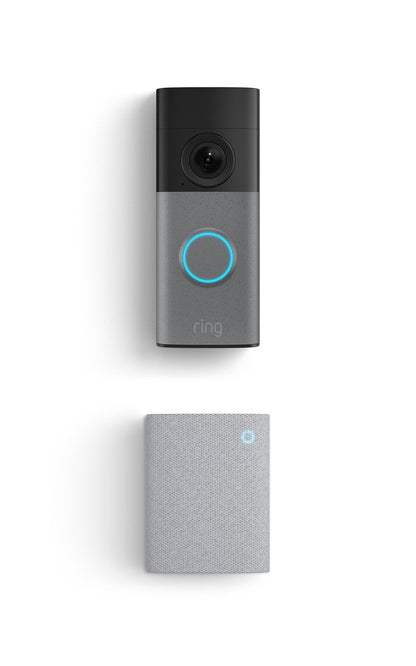 Ring Wired Doorbell (newest model), Speckled Gray with Chime (newest model), White