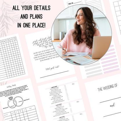 Wedding Planner Book and Organizer for Bride - Perfect Engagement Gift for Newly Engaged - Future Mrs Wedding Planning Binder with Rose Gold Accents, Tabs, Checklists - Bride to Be Gift