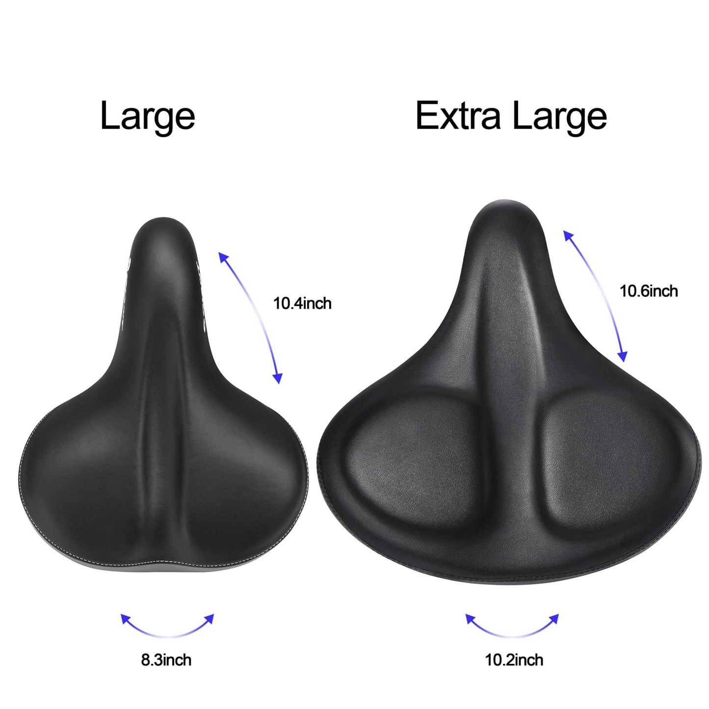 Oversized Comfortable Bike Seat Compatible with Peloton, Exercise or Road Bikes, Bicycle Seat Replacement with Wide Cushion,Easy to Install,Padded Bike Saddle for Men Women Comfort (Black Saddle)