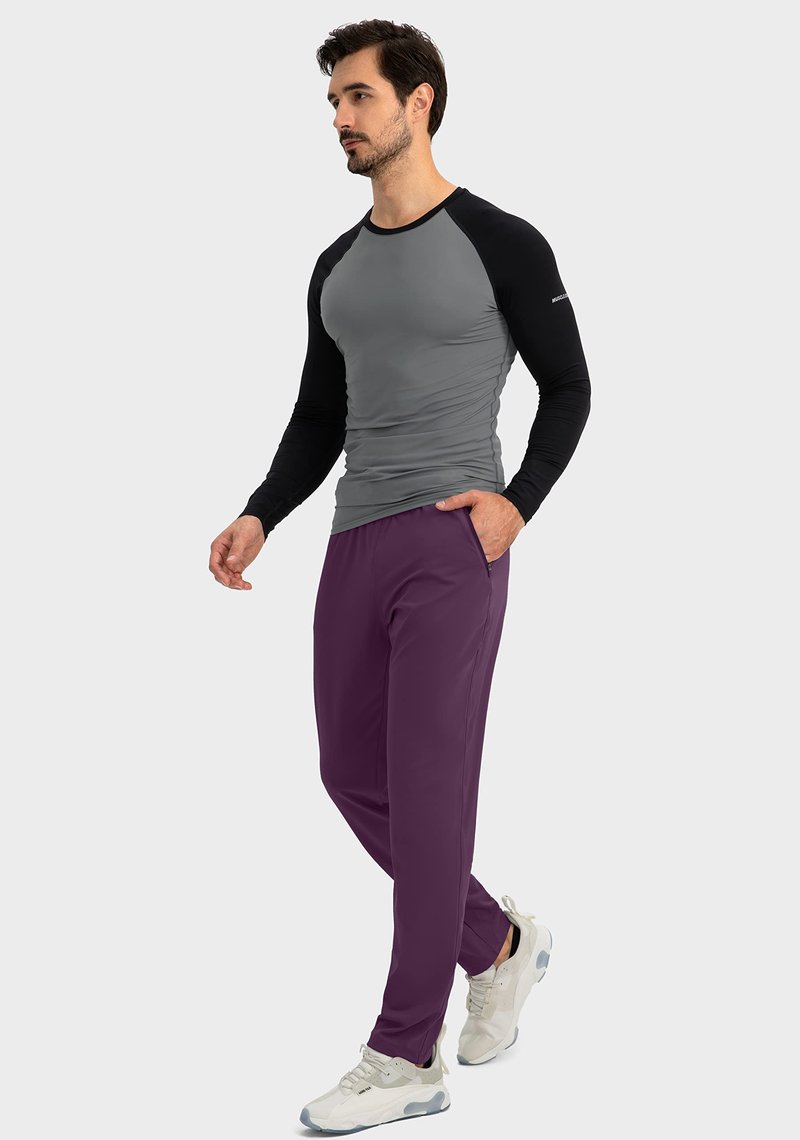 G Gradual Men's Sweatpants with Zipper Pockets Tapered Joggers for Men Athletic Pants for Workout, Jogging, Running (Wine Red, X-Large)