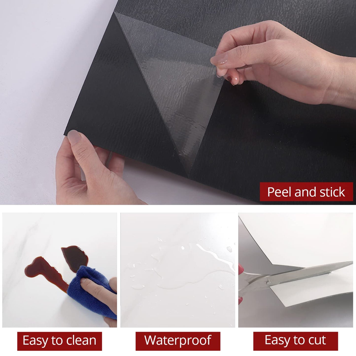 WESTICK 20 PCS Peel and Stick Floor Tile Bathroom Waterproof White Marble Vinyl Flooring Adhesive Vinyl Tiles Peel and Stick Floor Self Stick on Floor Tiles for Bedroom Kitchen Camper 12" x 12"