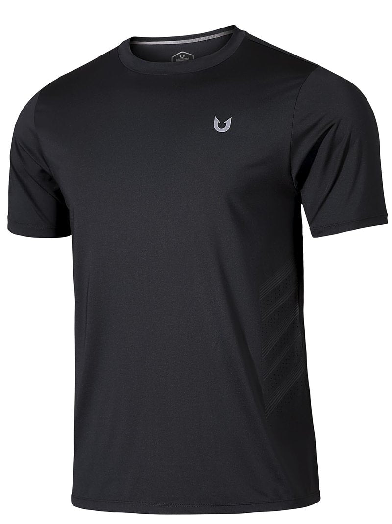 NORTHYARD Men's Workout Athletic Shirts Gym Running T-Shirts Tennis Quick Dry Short Sleeve Shirt Active Lightweight Sports Black-L