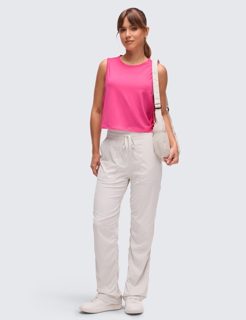 CRZ YOGA Pima Cotton Large Armhole Tank Tops for Women - Workout Sport Athletic Yoga Running Gym Loose Crop Sleeveless Shirts Sonic Pink Large