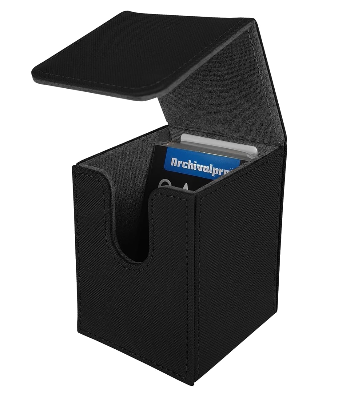 ARCHIVALPRO Card Deck Box for MTG Commander, Holds 100+ Double Sleeved TCG Cards, Magnetic Trading Card Storage Box with Card Sleeves(Black)