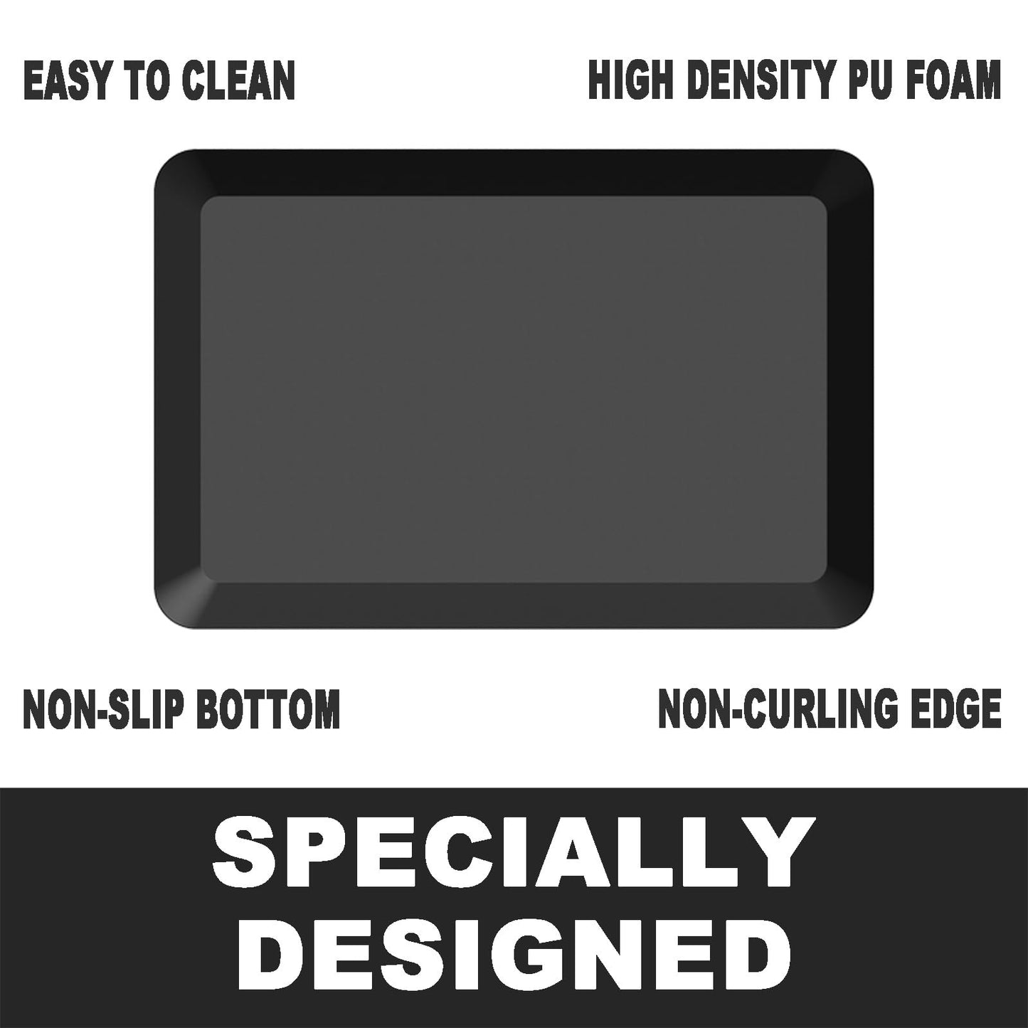 1" Extra Thick Anti Fatigue Floor Mat,Kitchen Mat, Standing Desk Mat – Comfort at Home, Office, Garage - Advanced PU Foam (Black, 30" L x 20" W)