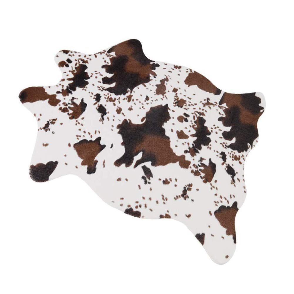 MustMat Cow Print Faux Cowhide Rug 2'6"x3'7", Western Small Area Decor