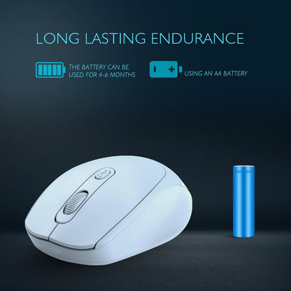 ONE-UP Wireless Mouse, 2.4G, Silent, USB Nano Receiver, for Laptop, Chromebook, PC, Mac, Windows and School Work (Black)