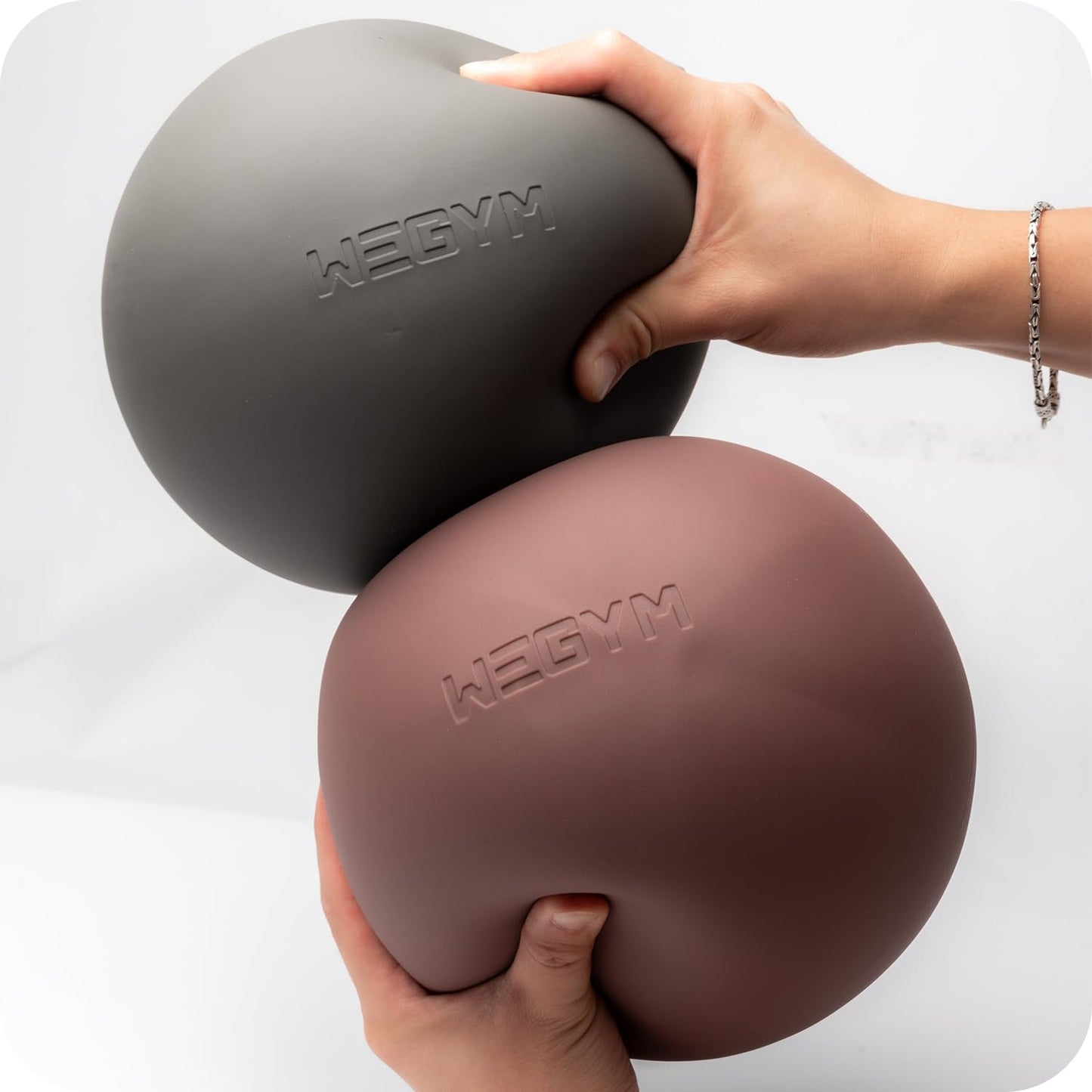 WeGym Pilates Ball 7.87 inch with Pump, Slip Resistant Exercise Ball, Mini Yoga Ball Core Strength, Workout at Home Gym, Forest