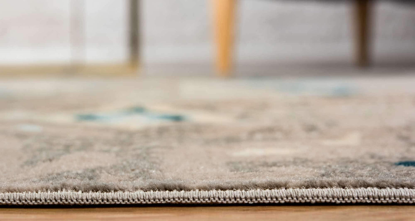Unique Loom Paris Collection Pastel Tones Traditional Distressed Dark Gray Area Rug (4' 0 x 6' 0)