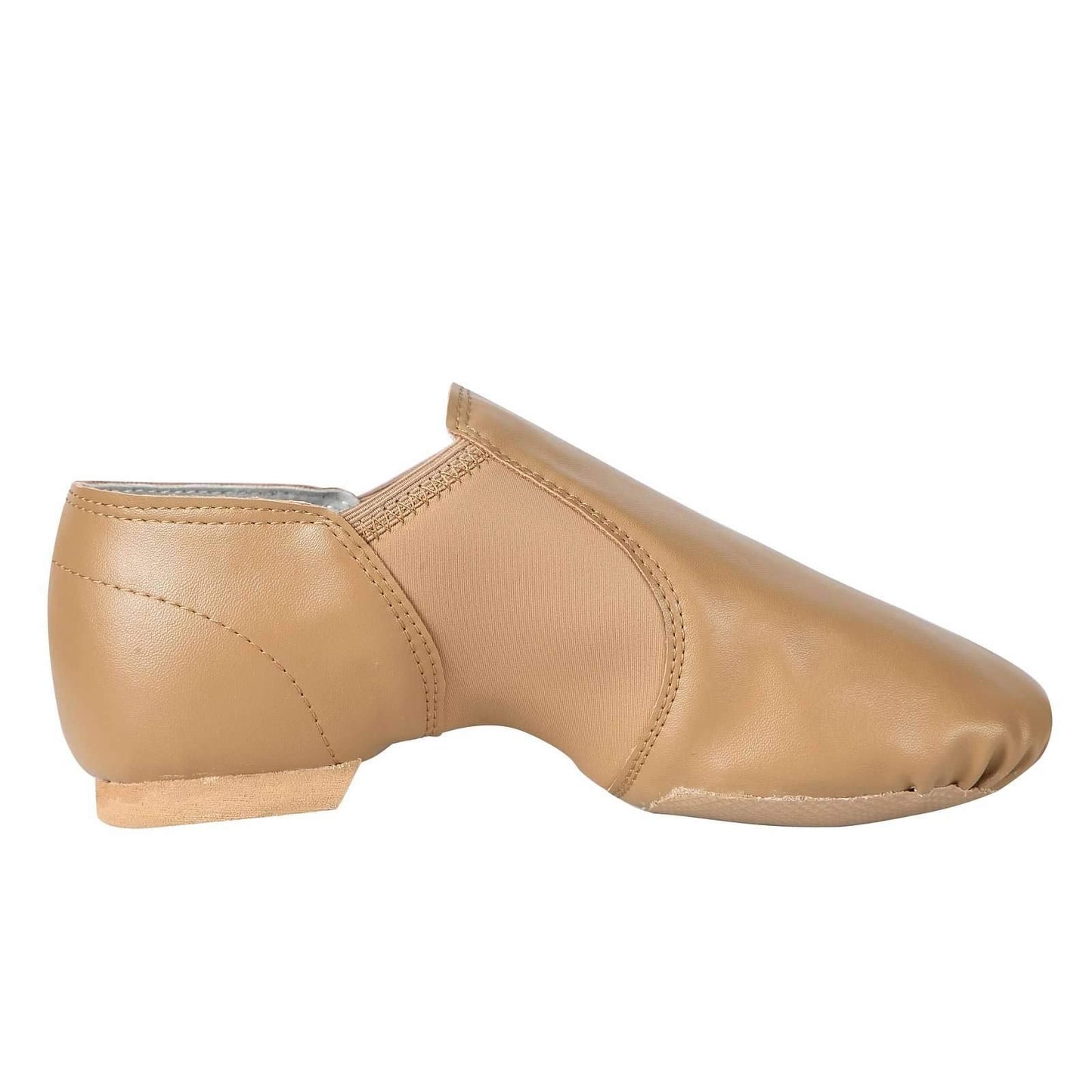 Linodes Unisex 006 PU Leather Upper Slip-on Jazz Shoe for Women and Men's Dance Shoes-Brown 9M