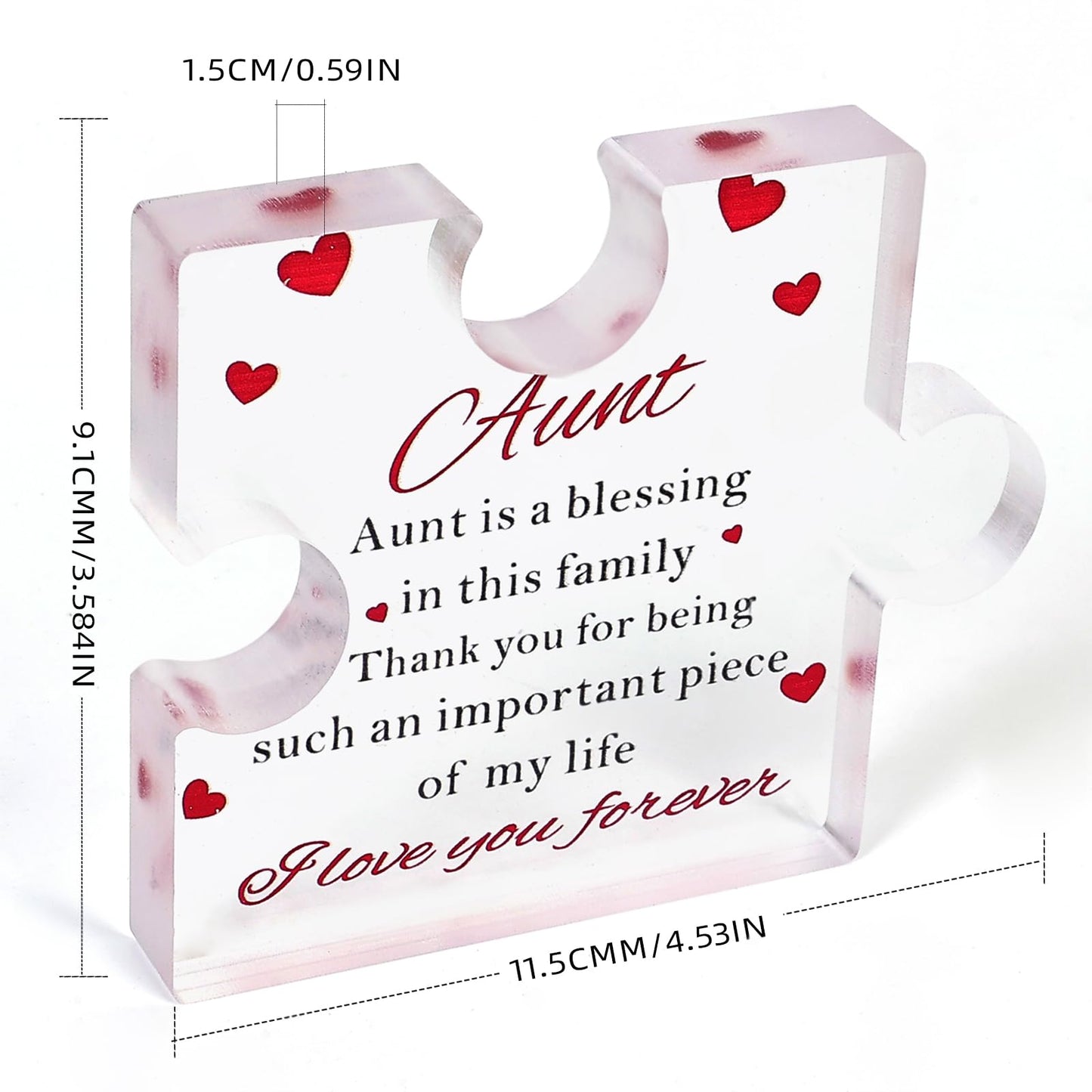 Personalized Engraved Acrylic Plaque - Unique Christmas & Birthday Gift Ideas for Aunt, Decorative Keepsake (For Aunt)