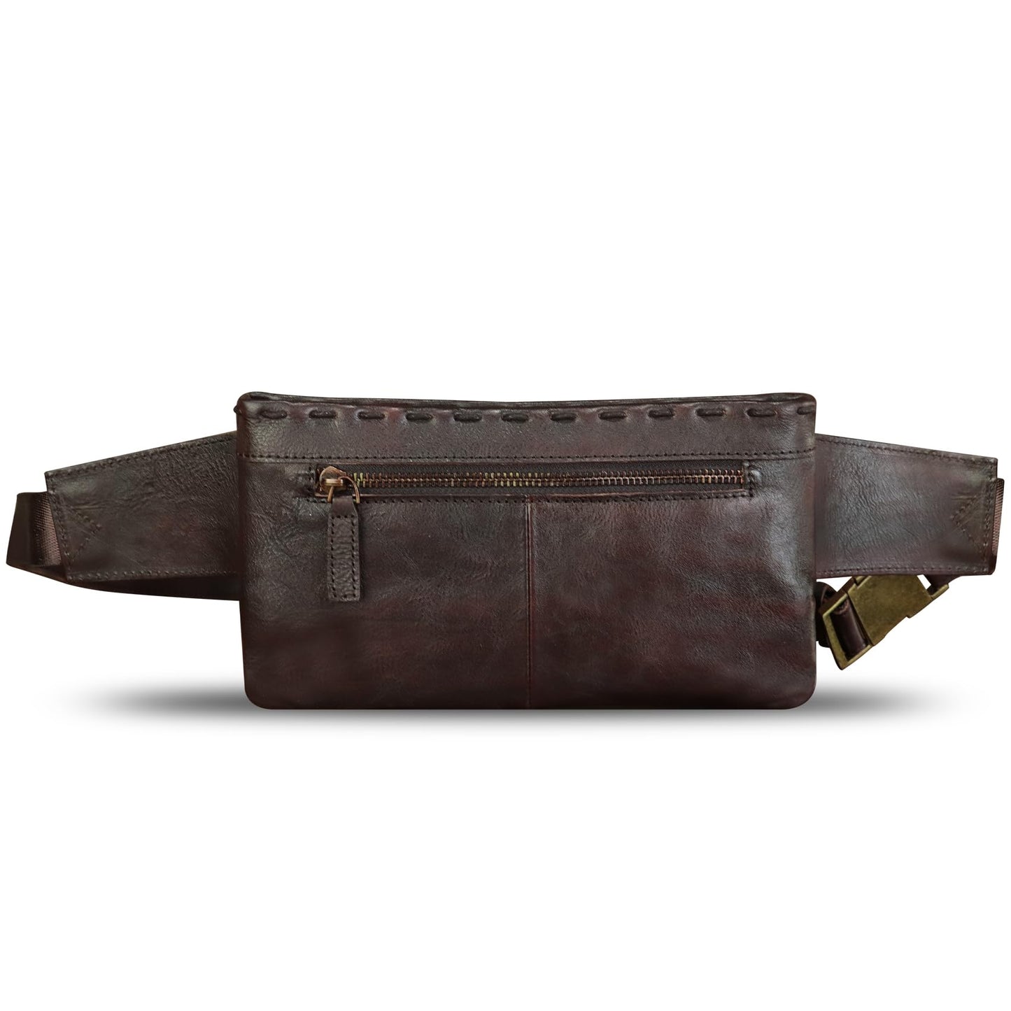 Genuine Leather Waist Bag Fanny Packs Hip Bag for Women and Men Real Leather Small Fanny Bag Sling Bag Crossbody Bags Chest Purses (Coffee)