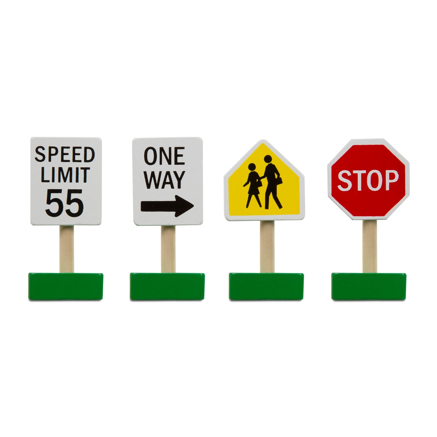 Melissa & Doug Jumbo Roadway Activity Rug, 4 Wooden Traffic Signs, 79" L X 60" W Pretend Play Road Activity Rug