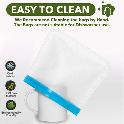 Greenzla Reusable Food Storage Bags - 12 Pack BPA-Free, Extra Thick, Leakproof Freezer & Lunch Carriers; 4 Gallon, Sandwich & Snack Options - Reusable Lunch Bags