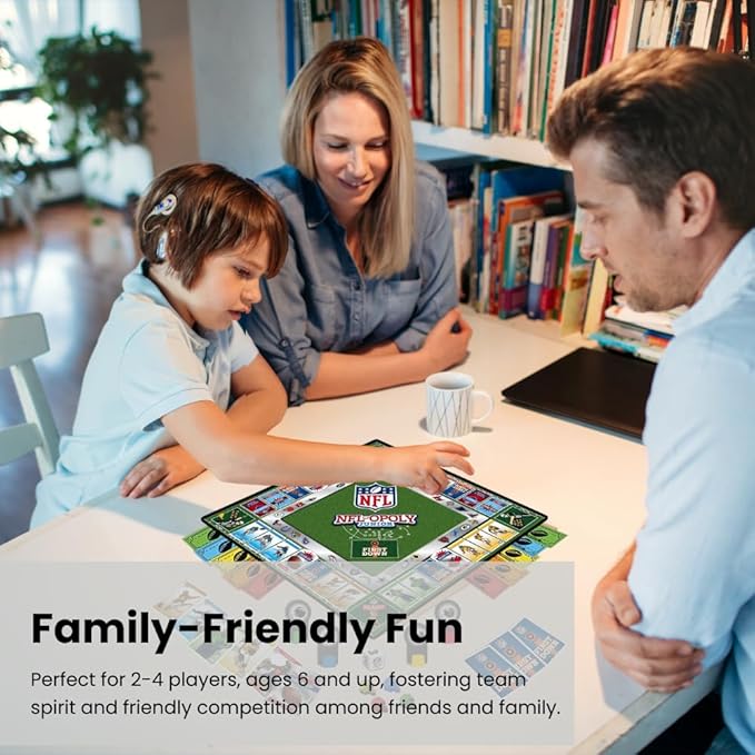 MasterPieces Kids &amp Family Board Games - NFL Opoly Jr. - Officially Licensed Board Games for Kids &amp Family
