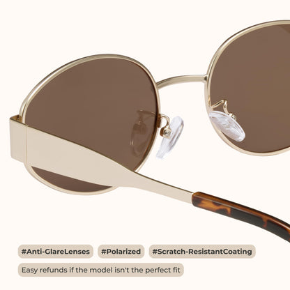 livho 2025 Trendy Oval Sunglasses - Stylish Polarized Shades for Everyday - Retro Metal Frames