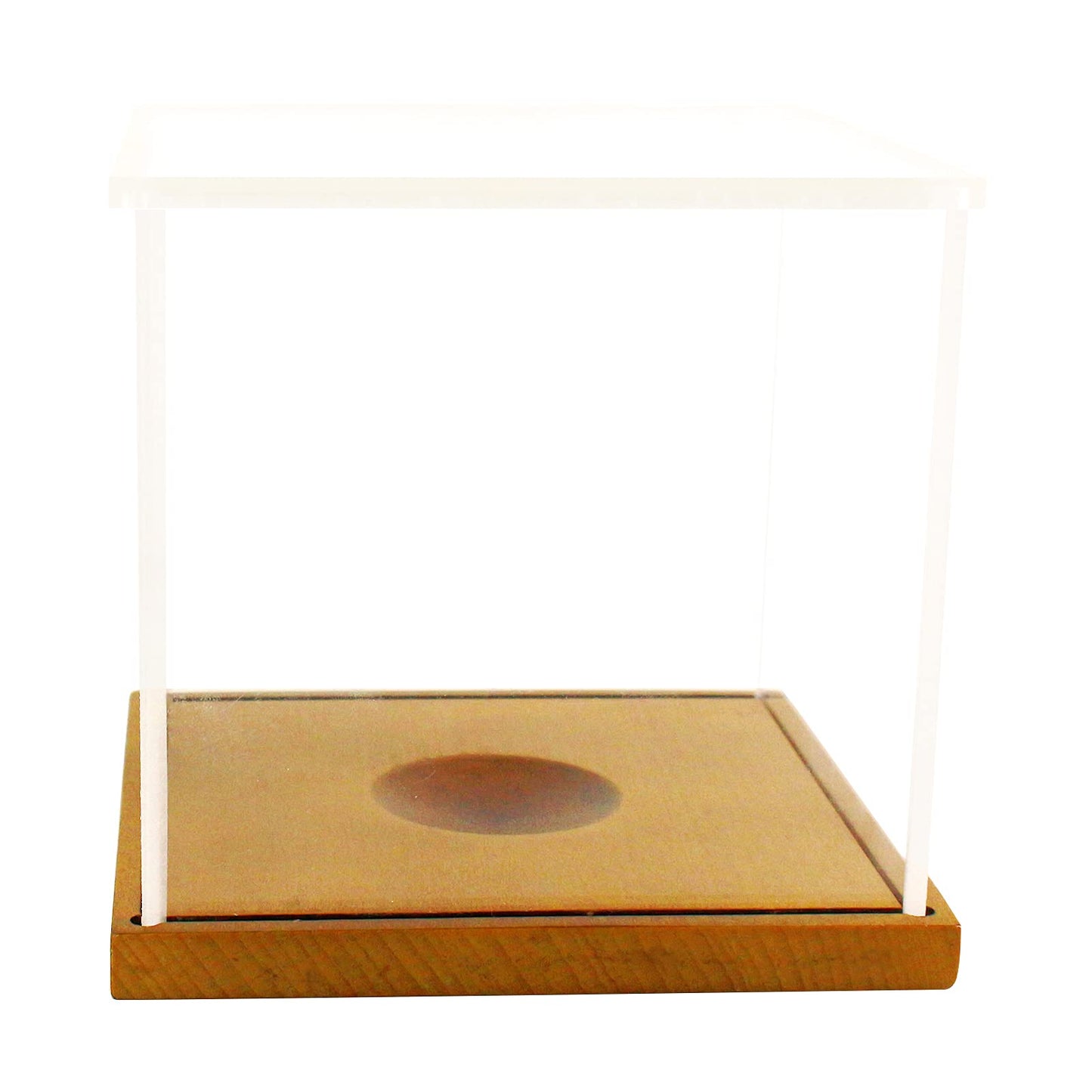 LuxRound 2-Pack Acrylic Softball Display Case with Wooden Base - Clear UV Protective Box for 12" Official Softball, Autographed or Collectible Ball, Dust Proof Tabletop Showcase