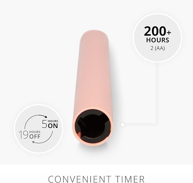 Luminara Flameless Candle Taper (1" x 9.5") Melted Top Real Wax Unscented Remote Ready Timer (Crystal Rose)