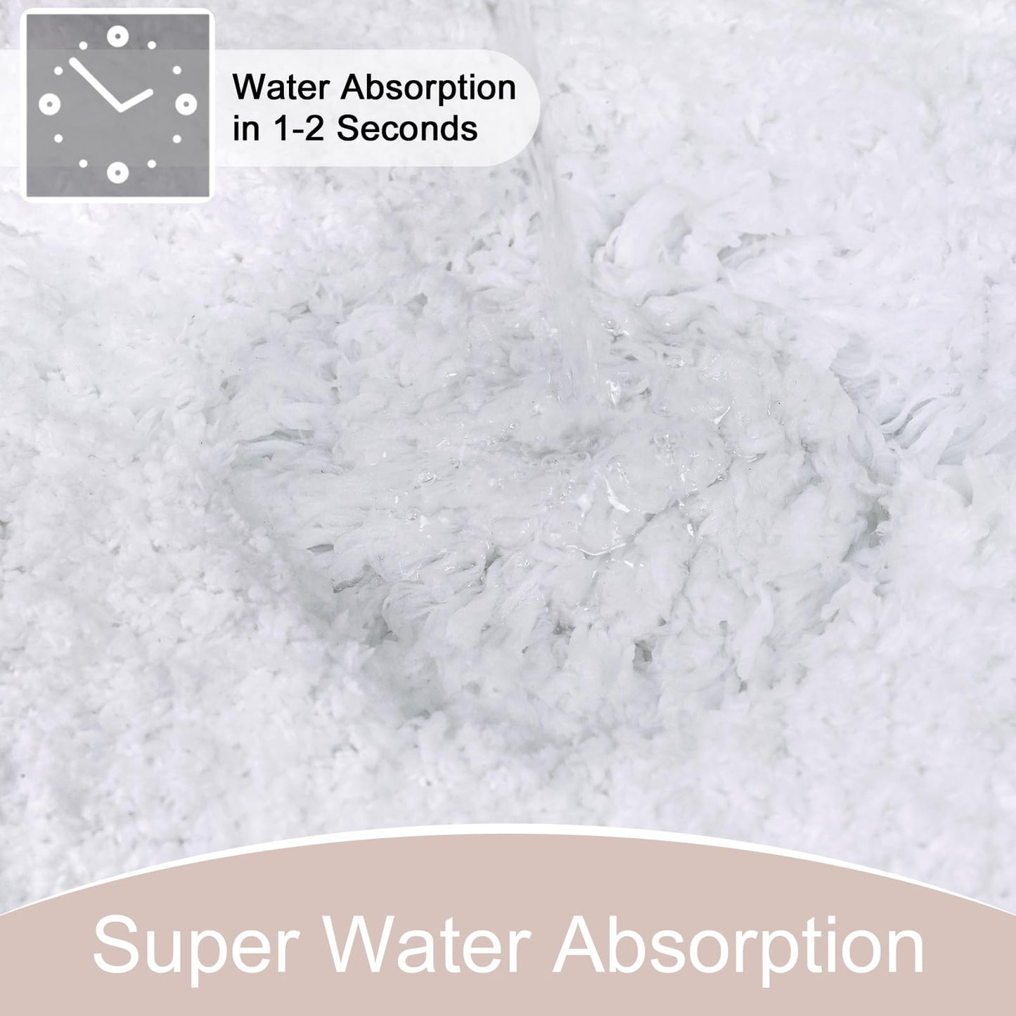 AROGAN Luxury Long Bathroom Runner Rug, 24x60 Inch Thick Soft and Absorbent Non Slip Bath Mat, Rubber Backing Quick Dry Rugs Carpets, Machine Washable Plush Mats for Shower Floor, White