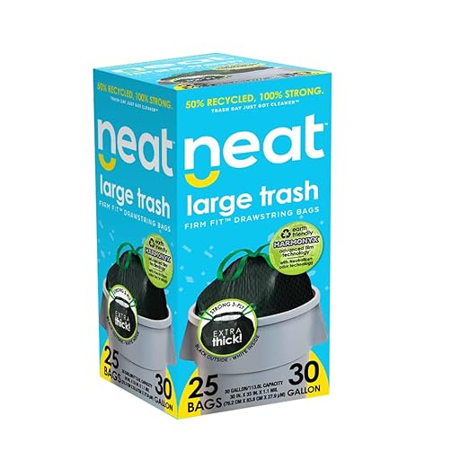 Neat Tall Kitchen 30 Gallon Drawstring Trash Bags