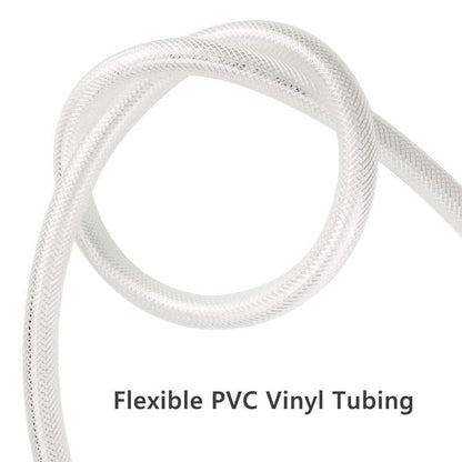1/2" ID x 3/4" OD - 10 Ft High Pressure Braided Clear PVC Vinyl Tubing Flexible Vinyl Tube, Heavy Duty Reinforced Hose Tubing, BPA Free and Non Toxic