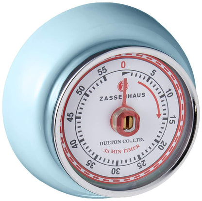 Zassenhaus Magnetic Retro Kitchen Timer, Classic Mechanical Cooking Timer (Black)