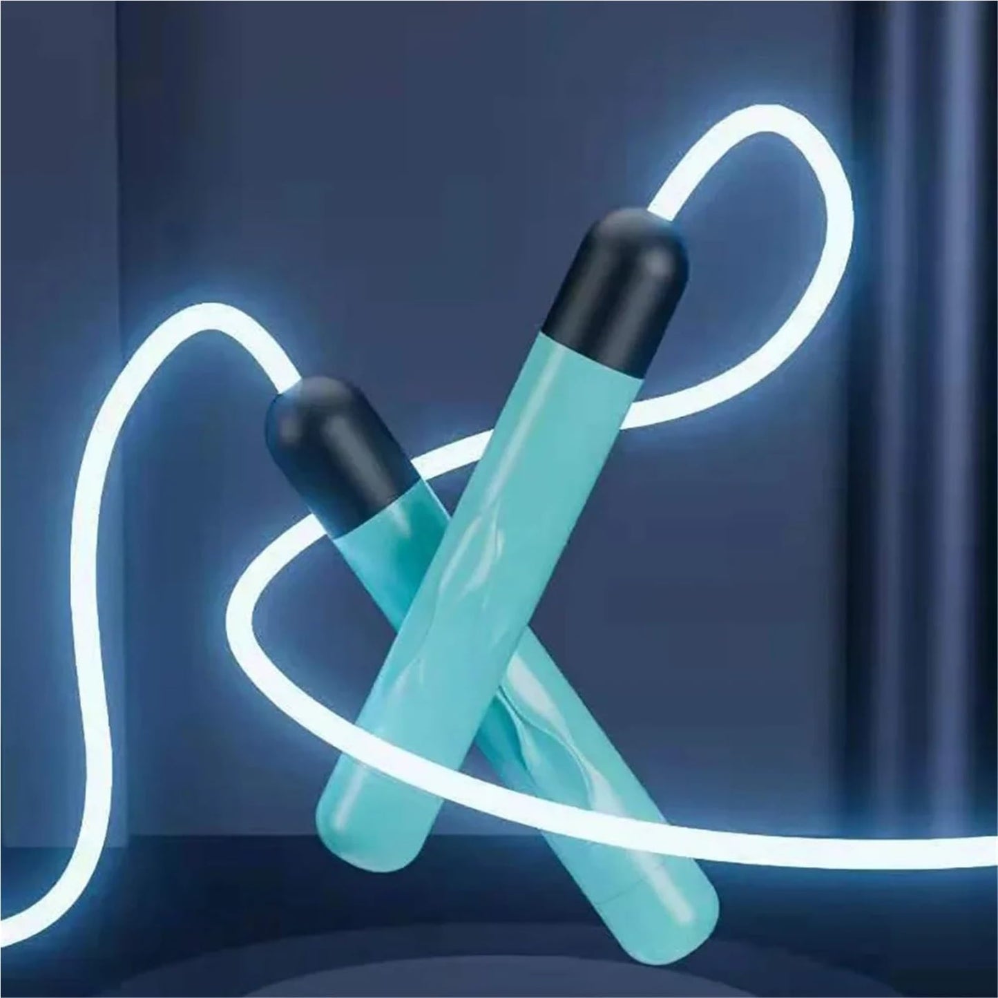LED Night Glow Jump Ropes Glowing Skipping Rope for Adjustable Adults Portable Training Sports Fitness Equipment(Green)