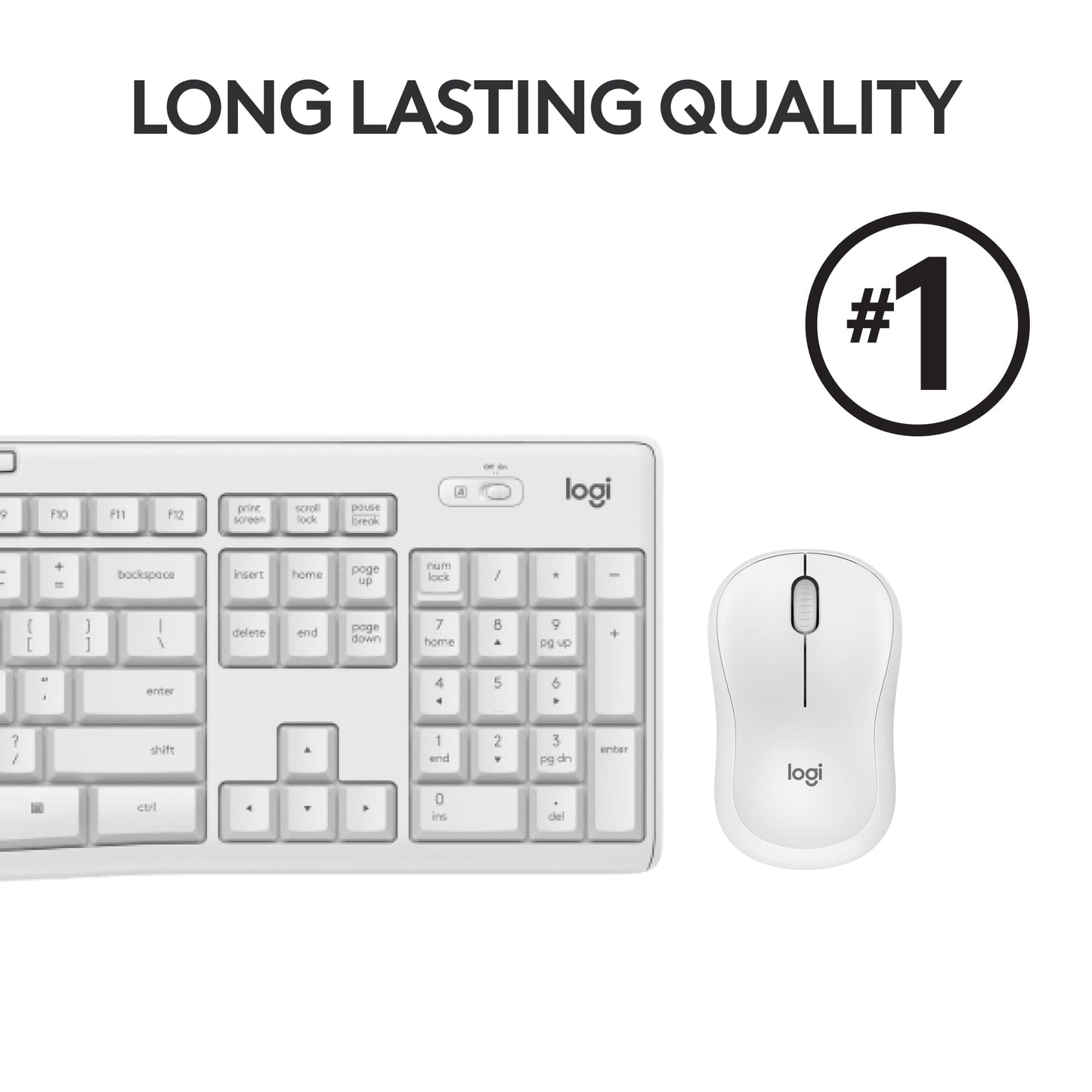 Logitech MK295 Wireless Mouse & Keyboard Combo with SilentTouch Technology, Full Numpad, Advanced Optical Tracking, Lag-Free Wireless, 90% Less Noise - Graphite