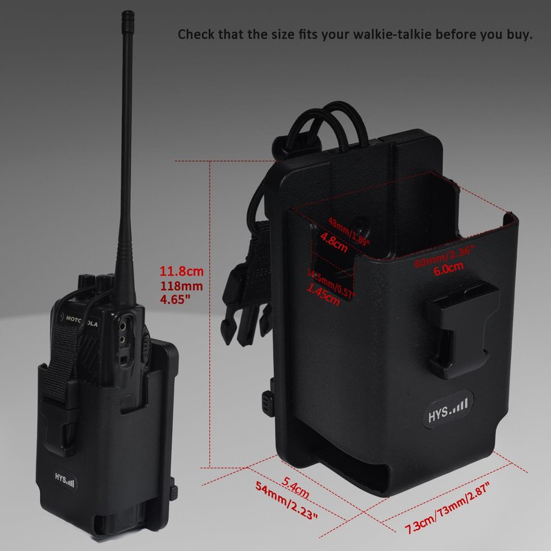 HYS Tactical Handheld Two Way Radio Holster - Portable Radio Case (TPU) with Belt Clip & MOLLE Attachment for Belt, Vest, or Pack, for Walkie-Talkie, Security, EMS, Law Enforcement Duty Gear