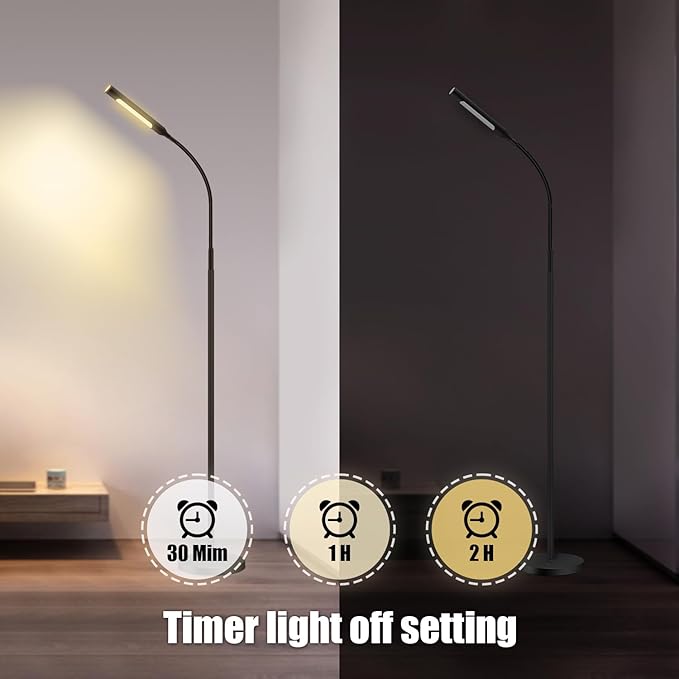 Floor Lamp for Living Room, bedrooms,Work,Study and Home Decor.with Remote Control.4 Color temperatures LED Bulb.Lighting Brightness Adjustable from 10%-100%.Modern Reading Standing lamp.