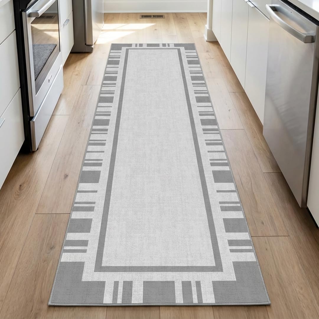 Muddy Mat® Muddy Carpet® Trellis 3ft x 7ft Washable Area Rugs for Living Room, Bedroom & Dining Room – Modern Soft Low Pile Non Slip Carpet – Pet Friendly Waterproof Foldable Rugs for Home