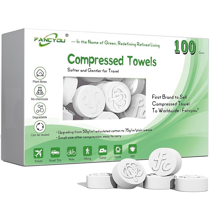 Compressed Towel Tablets 100 Count, Thickened Disposable Face Towel