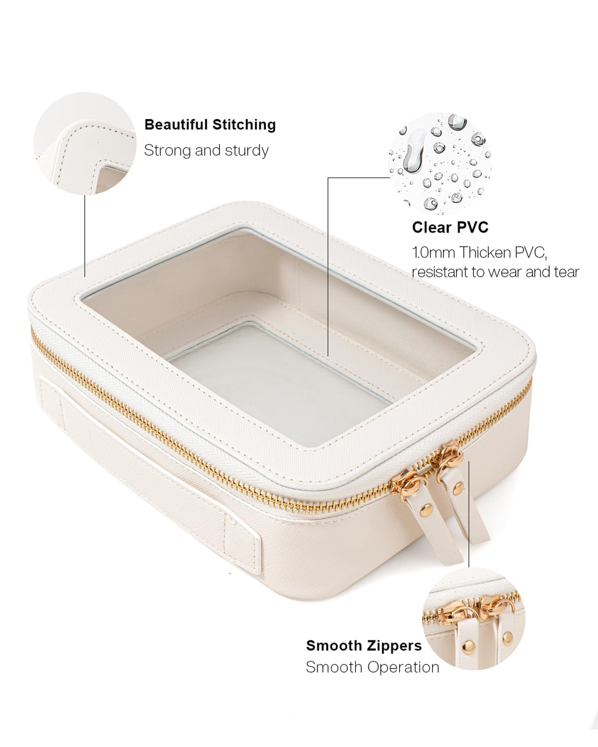 FFpaw Travel Clear Makeup Bag Set, TSA Approved Cosmetic Bag Case with Zipper Portable Makeup Pouch Toiletry Bag Traveling Cosmetic Organizer Storage Bag Car Organizer Car Essentials