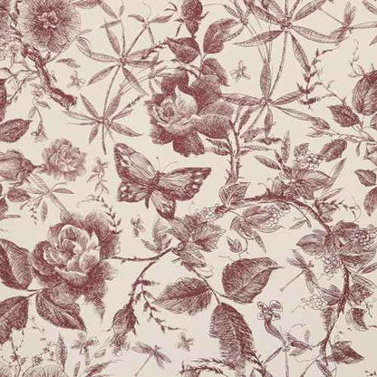 Peel and Stick Wallpaper Contact Paper for Cabinets Drawers Red Maroon Rose Butterfly Floral Vintage 15.7x118in Self Adhesive Wall Removable Desk Bedroom Moody Renter Friendly Modern Flower
