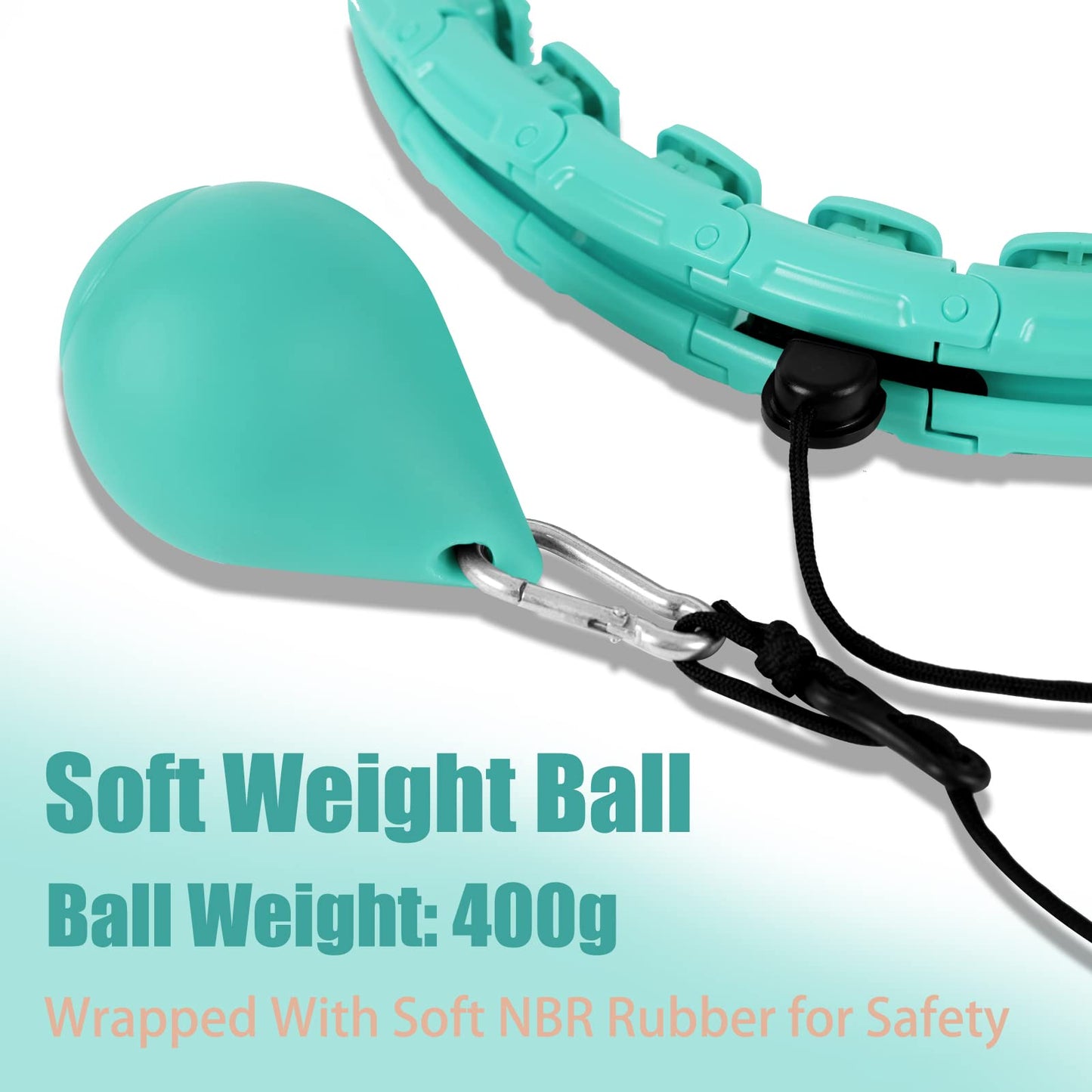 OurStarry 34 Knots Weighted Workout Hoop Plus Size, Smart Waist Exercise Ring for Adults Weight Loss (34 Knots Green)