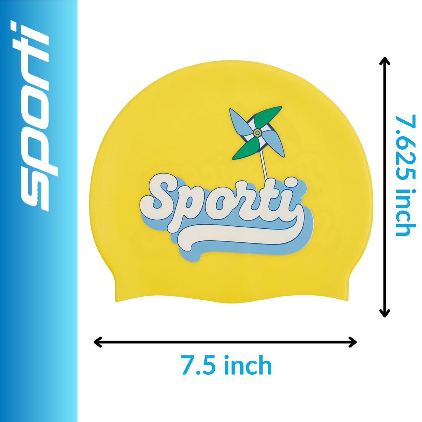 Sporti x Alex & Gretchen Walsh XOXO Silicone Swim Cap - Aqua - Adult